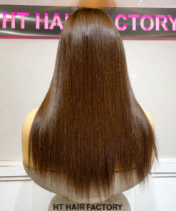 Bone Straight 2x6 Lace Frontal Wigs Chocolate Beige Color 16 inches