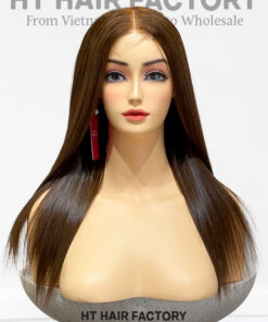 Bone Straight 2x6 Lace Frontal Wigs Chocolate Beige Color 16 inches