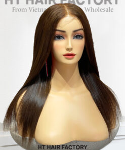 Bone Straight 2x6 Lace Frontal Wigs Chocolate Beige Color 16 inches