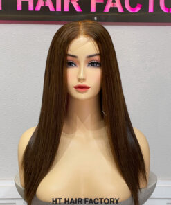 Bone Straight 2x6 Lace Frontal Wigs Chocolate Beige Color 16 inches