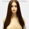 Bone Straight 2x6 Lace Frontal Wigs Chocolate Beige Color 16 inches