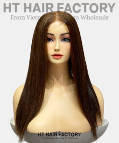 Bone Straight 2x6 Lace Frontal Wigs Chocolate Beige Color 16 inches