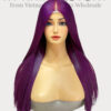 Bone Straight 2x6 Lace Frontal Wigs Berry Violet Color 20 inches