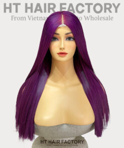 Bone Straight 2x6 Lace Frontal Wigs Berry Violet Color 20 inches