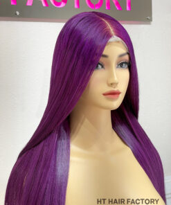 Bone Straight 2x6 Lace Frontal Wigs Berry Violet Color 20 inches