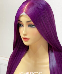Bone Straight 2x6 Lace Frontal Wigs Berry Violet Color 20 inches