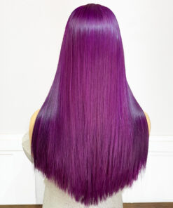 Bone Straight 2x6 Lace Frontal Wigs Berry Violet Color 20 inches