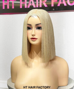 Bone Straight 2x6 Lace Frontal Wigs 613 Blonde Color 12 inches