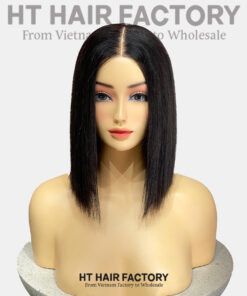 Bone Straight 2x6 Lace Frontal Wigs Black Color 12 inches