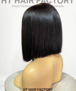 Bone Straight 2x6 Lace Frontal Wigs Black Color 12 inches