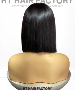Bone Straight 2x6 Lace Frontal Wigs Black Color 12 inches
