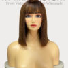 Short Straight Bob Human Hair Wigs with Fringe Wigs for Women Fringe Wig 5x5 lace Frontal 12 Inch Wig