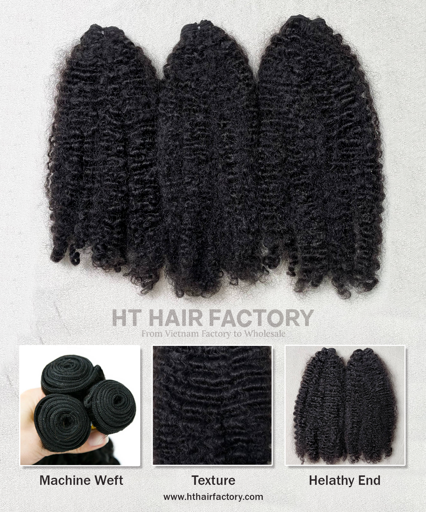 Kinky Curly Hair Bundles 8 to 40 inch Vietnamese Raw Human Hair Weaves Luxury Quality