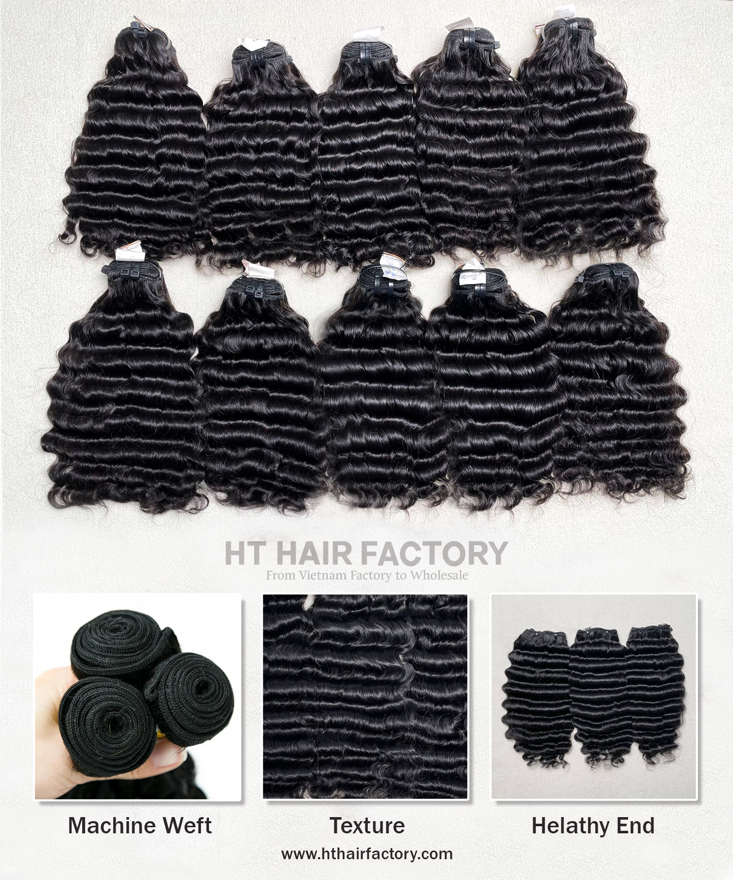 Deep Wave Hair Bundles 8 to 40 inch Vietnamese Raw Human Hair Weaves Luxury Quality