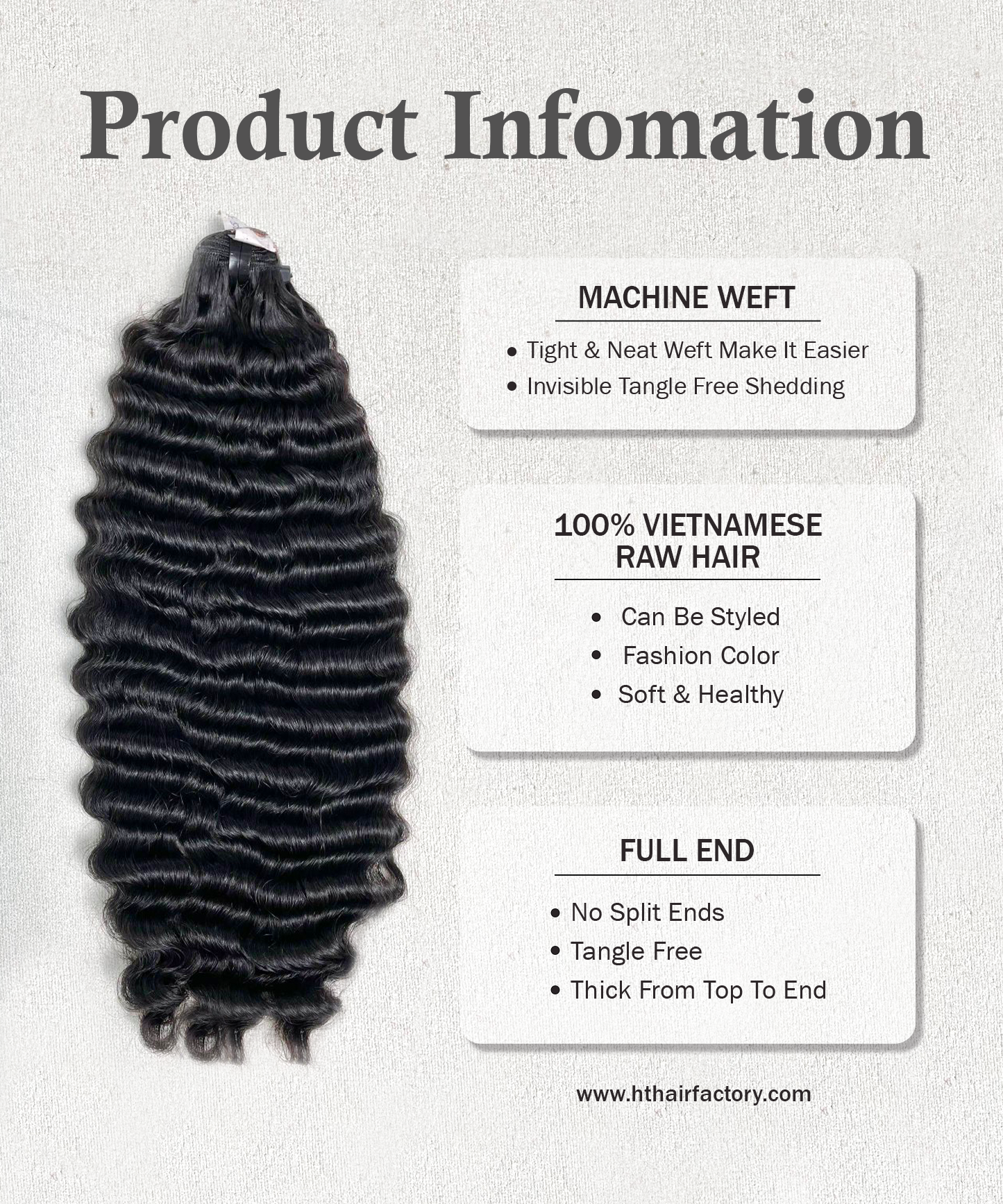Deep Wave Hair Bundles 8 to 40 inch Vietnamese Raw Human Hair Weaves Luxury Quality